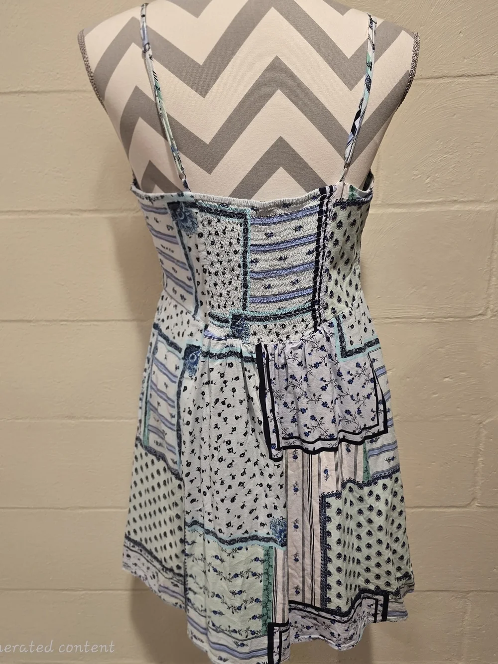 LOFT Patchwork Floral Twist-Cutout Cami Dress Womens 10 Boho Cottagecore.